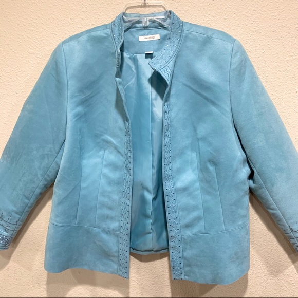 Dress Barn Jackets & Coats Dress Barn Embroidery Blue Jacket 416